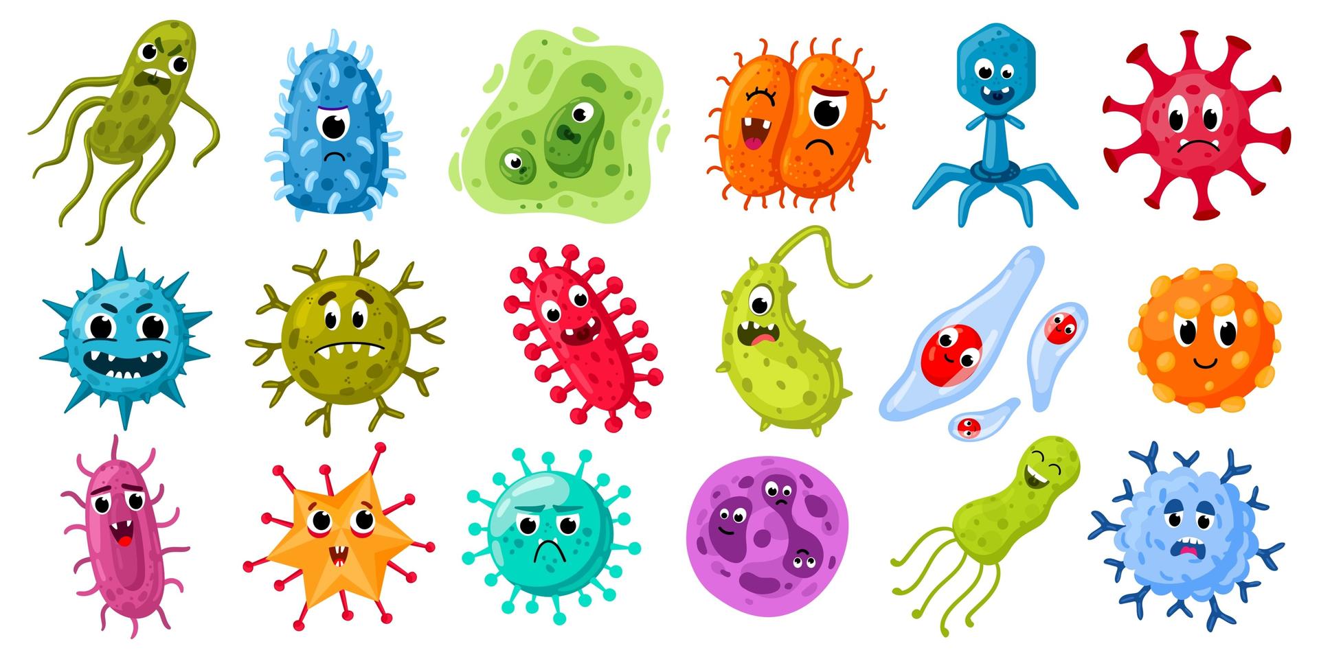 Die Illustration zeigt eine Fülle von Bakterien, Viren und Pilzen die in der Umweltmedzin bekämpft werden.