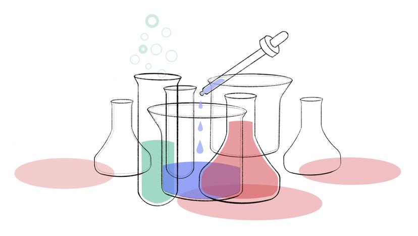 Die Illustration zeigt Reagenzgläser - ein wichtiges Werkzeug von Labormedizinern.