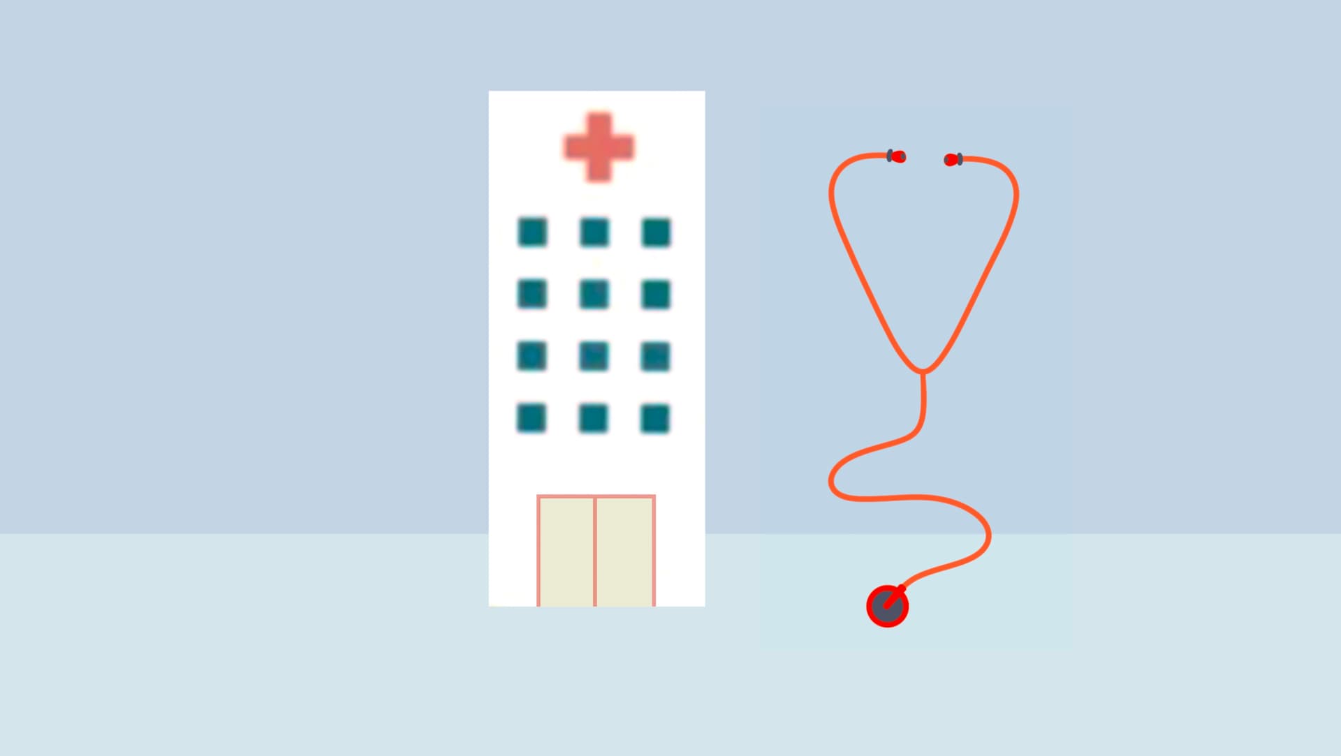 Medizinische Versorgungszentren (MVZ) haben sich seit ihrer Einführung fest im deutschen Gesundheitssystem etabliert und sind ein wichtiges Bindeglied zwischen ambulanter und stationärer Versorgung geworden. Die Illustration zeigt ein Medizinisches Versorgungszentrum mit einem Stethoskop als Symbol für ärztliche Versorgung.