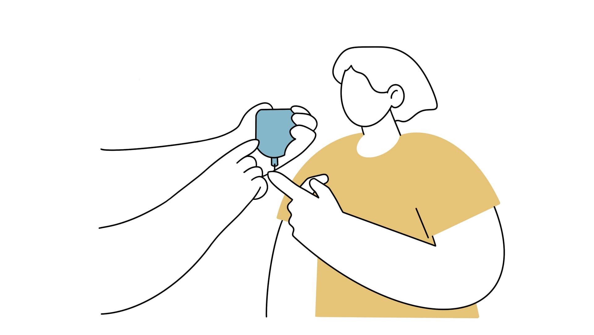 Diabetes mellitus ist eine weit verbreitete Volkskrankheit, die nicht nur schwerwiegende Folgen für die betroffenen Patienten hat, sondern auch erhebliche Kosten für die Gesellschaft verursacht. Die Illustration zeigt eine Patientin bei der Zucker gemessen wird.