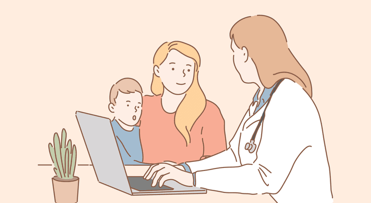 Kinderärzte und Kinderärztinnen sind für die Basisversorgung von Kindern und Jugendlichen zuständig. Über 60 % sind ambulant tätig. Eine Kinderärztin führt die Anamnese durch.