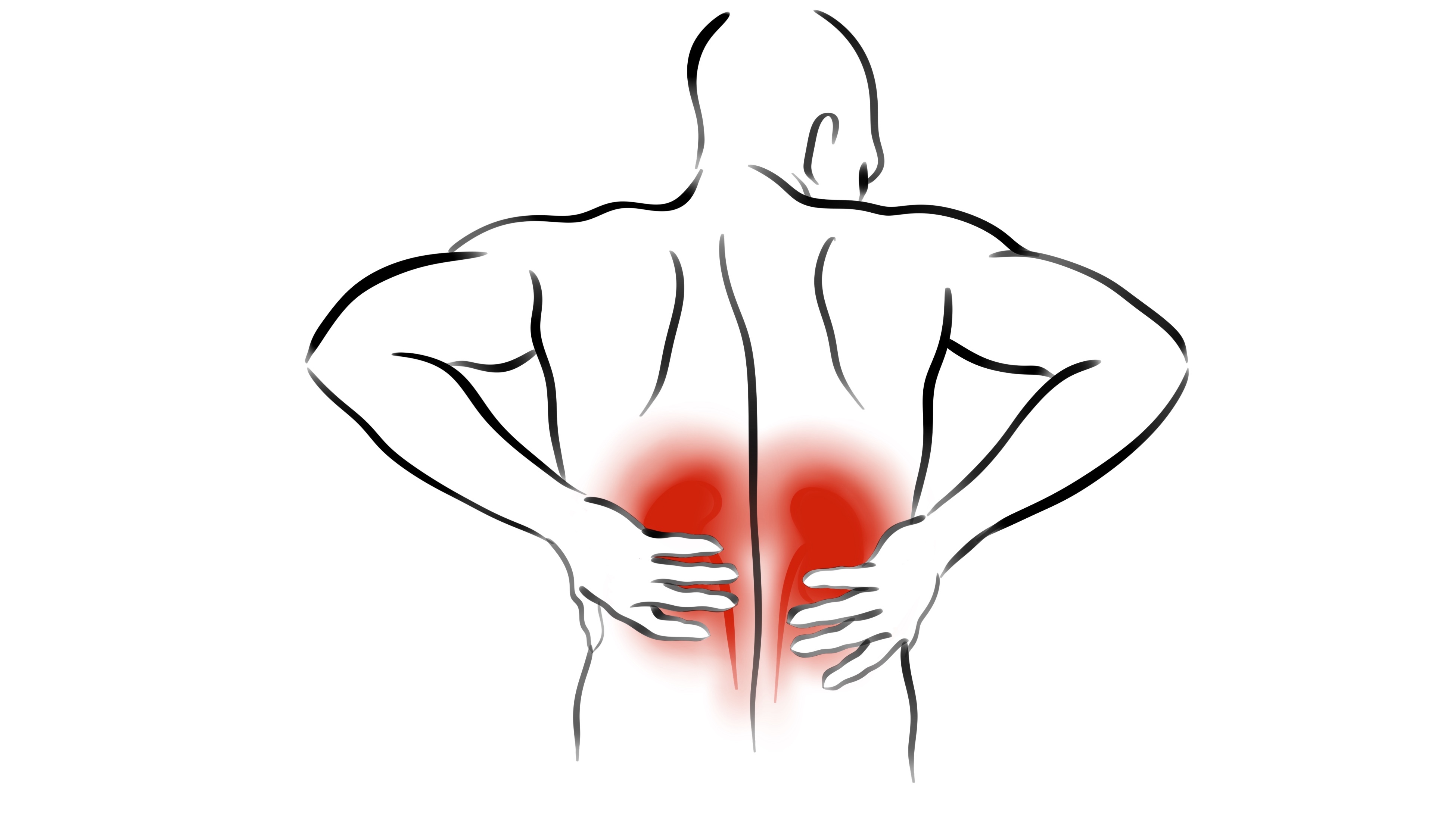 Illustration zeigt einen Mann von hinten mit offensichtlichen Schmerzen im Nierenbecken.