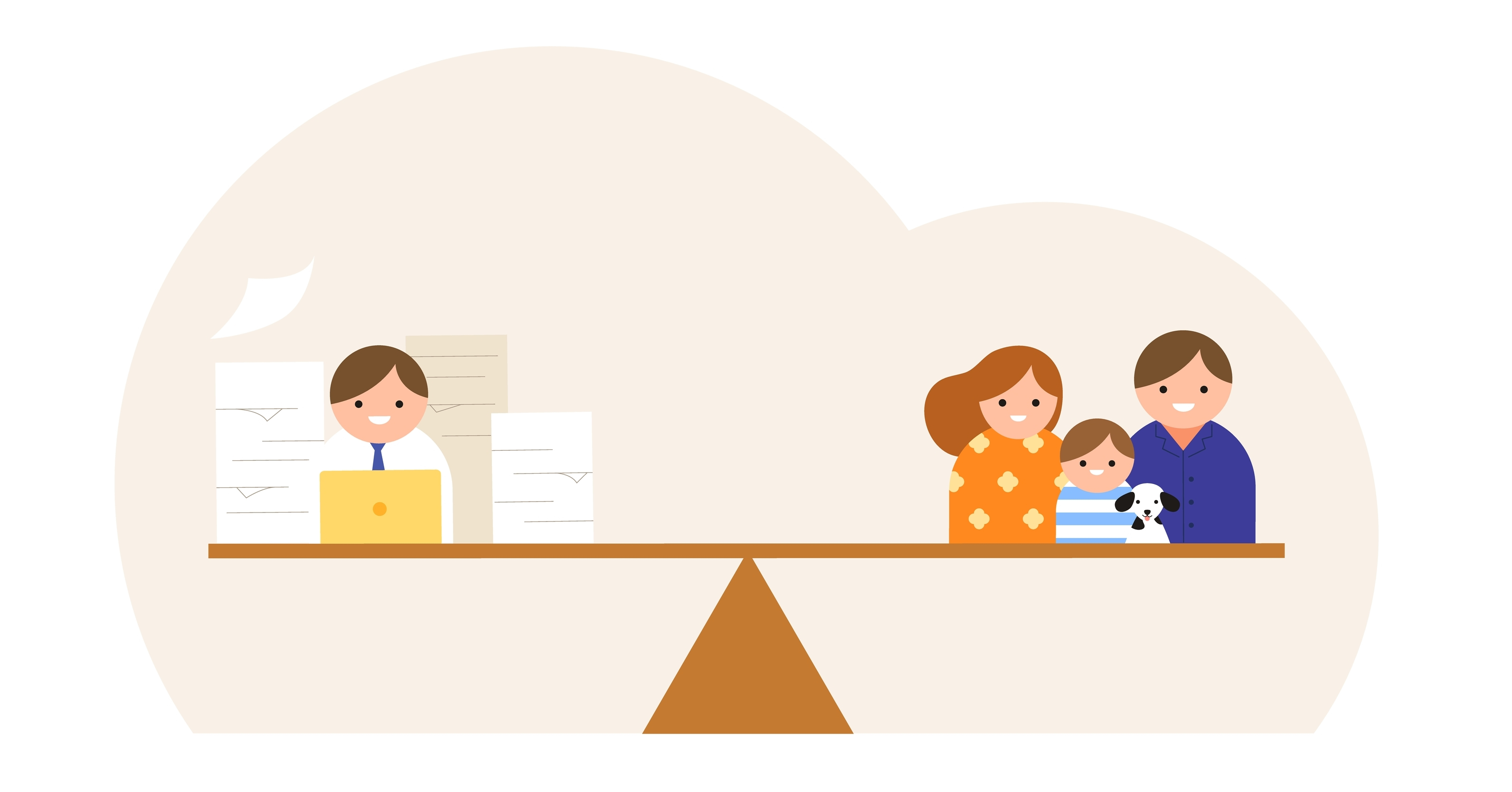 Die Vereinbarkeit von Beruf und Familie ist ein zentraler Aspekt unserer Gesellschaft und der modernen Arbeitswelt. Sie trägt maßgeblich zur Arbeitszufriedenheit und Produktivität bei, und unterstützt die Gleichberechtigung der Geschlechter. Eine Waage im Gleichgewicht die symbolisch für Vereinbarkeit von Beruf und Familie steht.